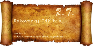 Rakovszky Tóbia névjegykártya